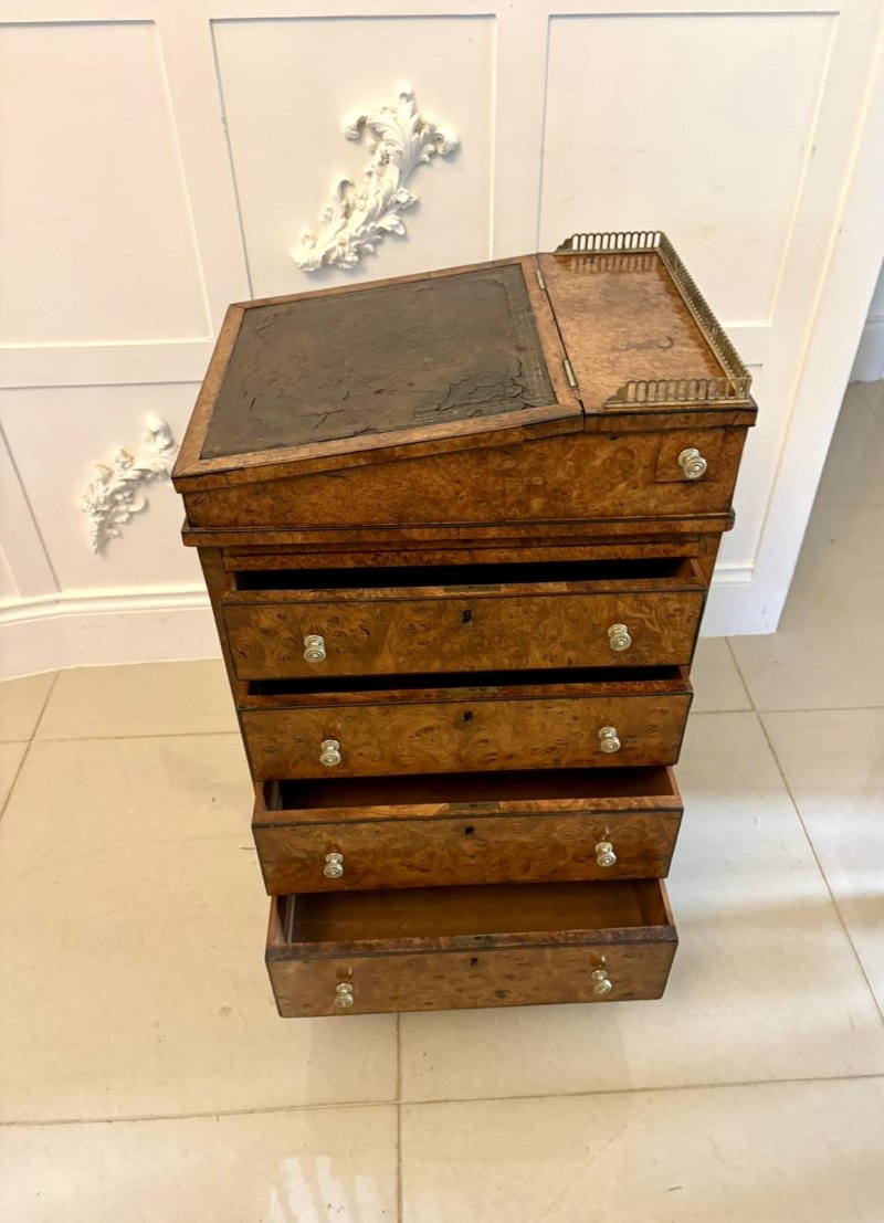 Antique George III 18th Century Quality Pollard Oak Slide and Turn Top Davenport Desk - Image 4